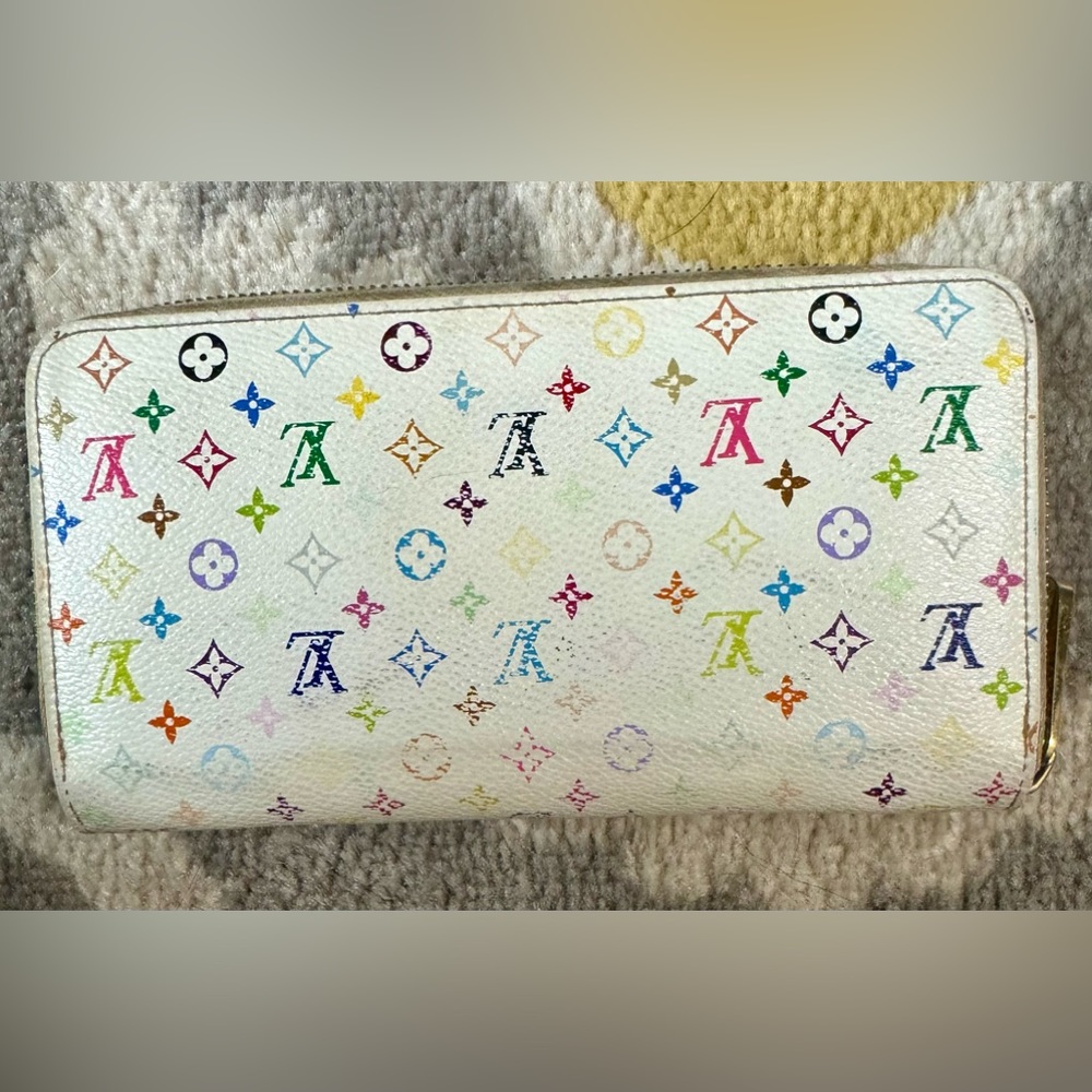 Louis Vuitton Murakami zip around wallet dust bag